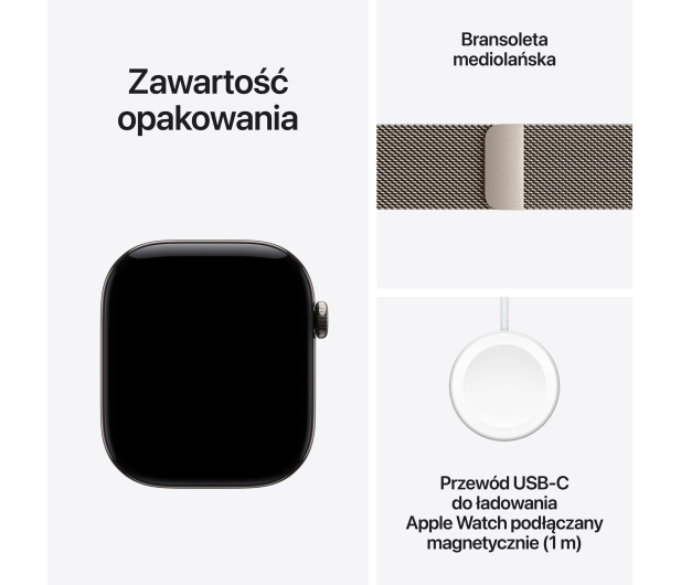 Apple Watch 12 46/Naturalny tytan/Mediolańska Bransoleta M/L 5G - 1594085 - zdjęcie 7